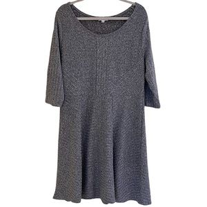 Cloud Chaser Grey Heathered Knit Skater Style Dress 2X